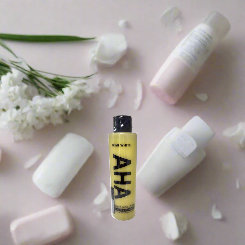 Mimi White AHA White Body Lotion + Super Vitamins Multi Alpha Hydroxy Acids - 200ml