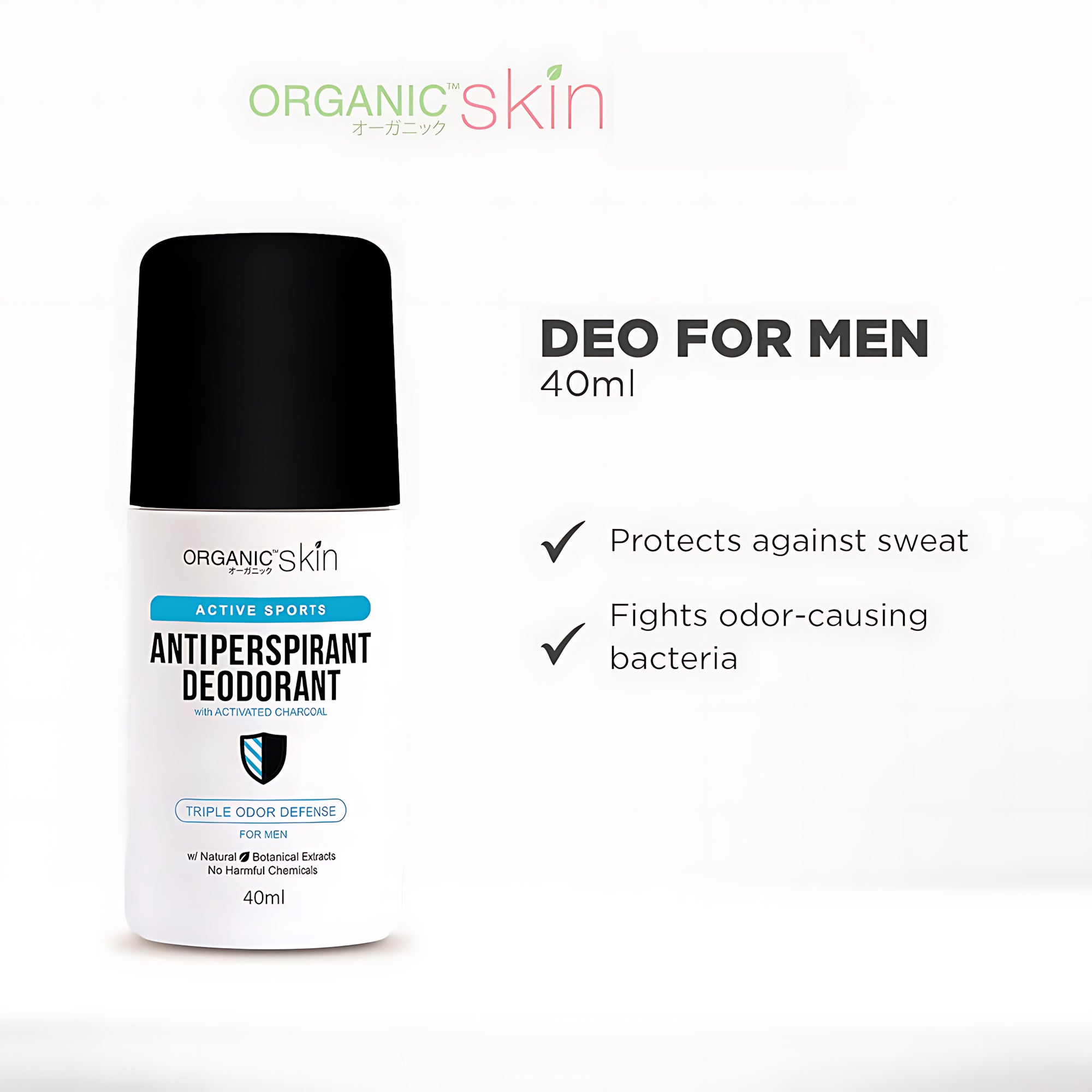 Organic Skin Active Sports Antiperspirant Deodorant for Men – 40ml