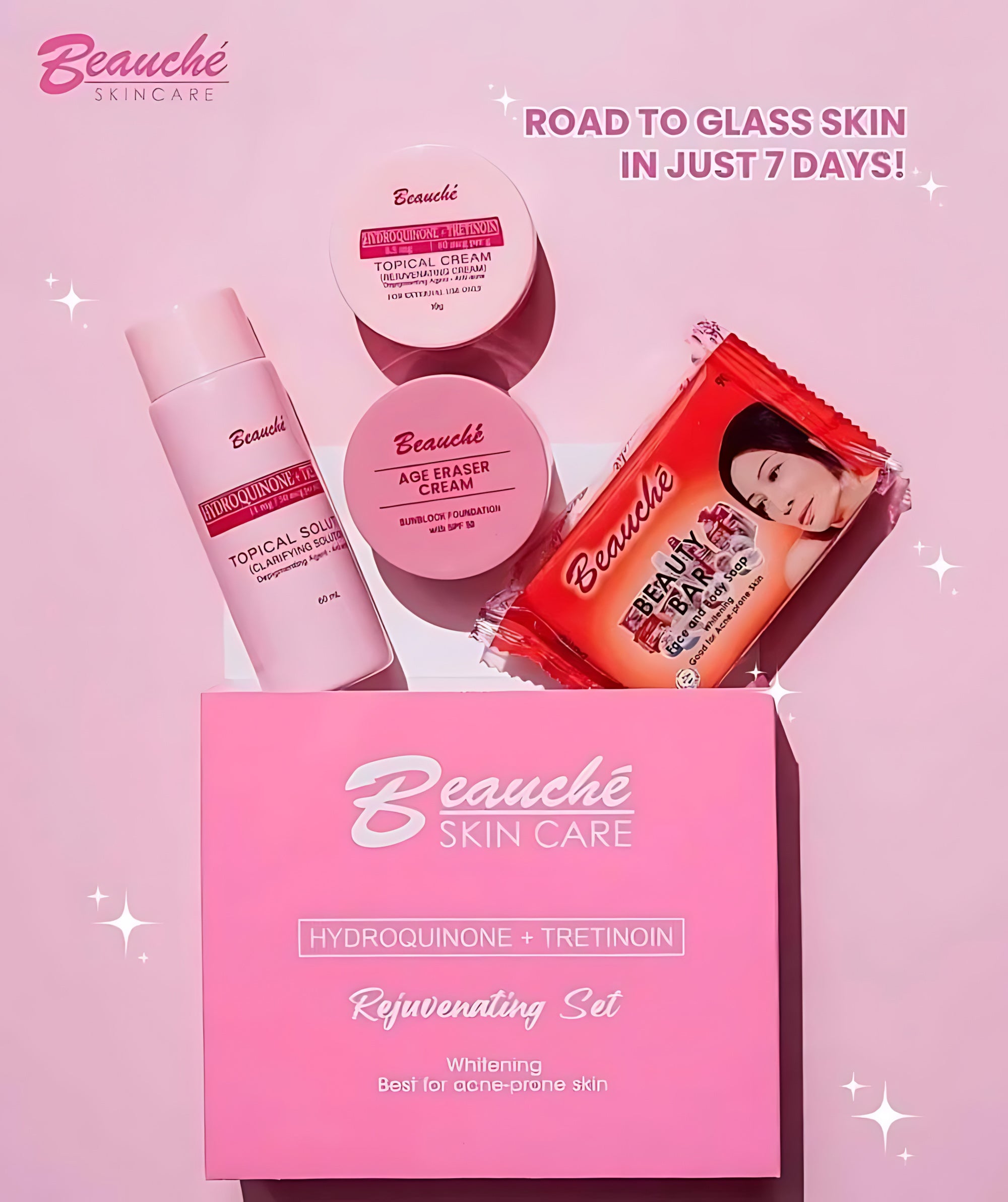 Beauche Skin Care Hydroquinone + Tretinoin Rejuvenating Set