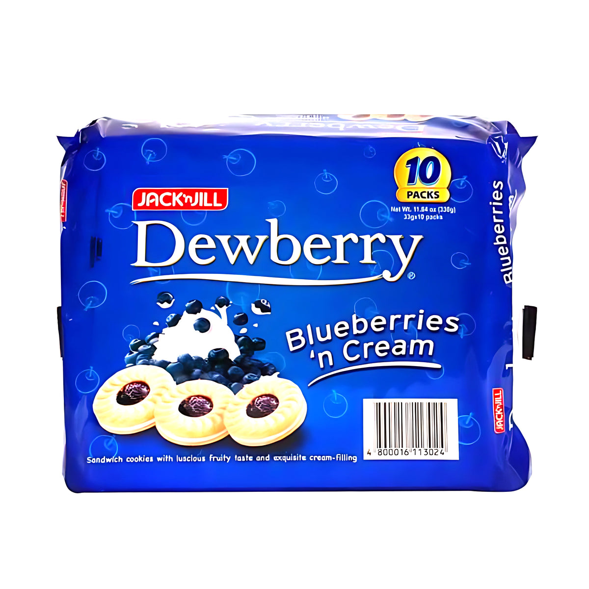 Jack ‘n Jill Dewberry Blueberries ’n Cream Biscuits – 10 x 33g Packs (330g Total)