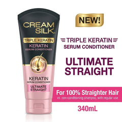 Cream Silk Triple Keratin Serum Conditioner - Ultimate Straight (340ml)