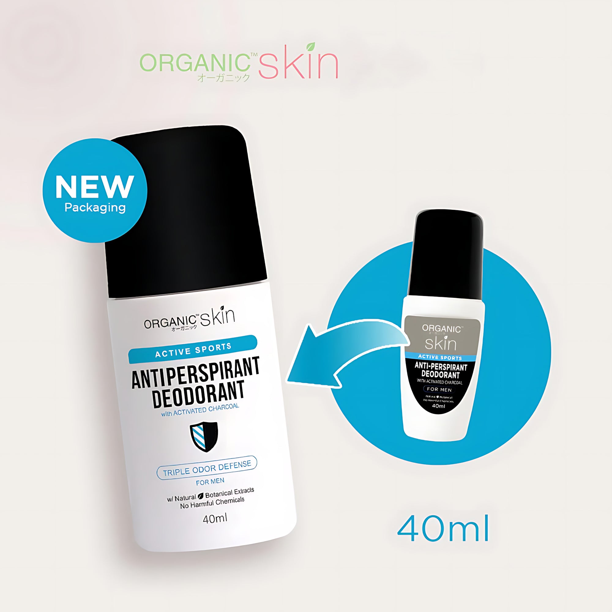 Organic Skin Active Sports Antiperspirant Deodorant for Men – 40ml