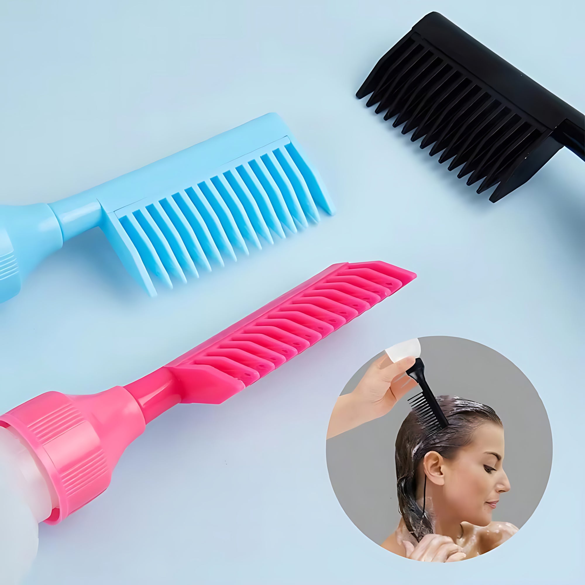 Hair Dye or Oil Applicator Bottle with Root Comb