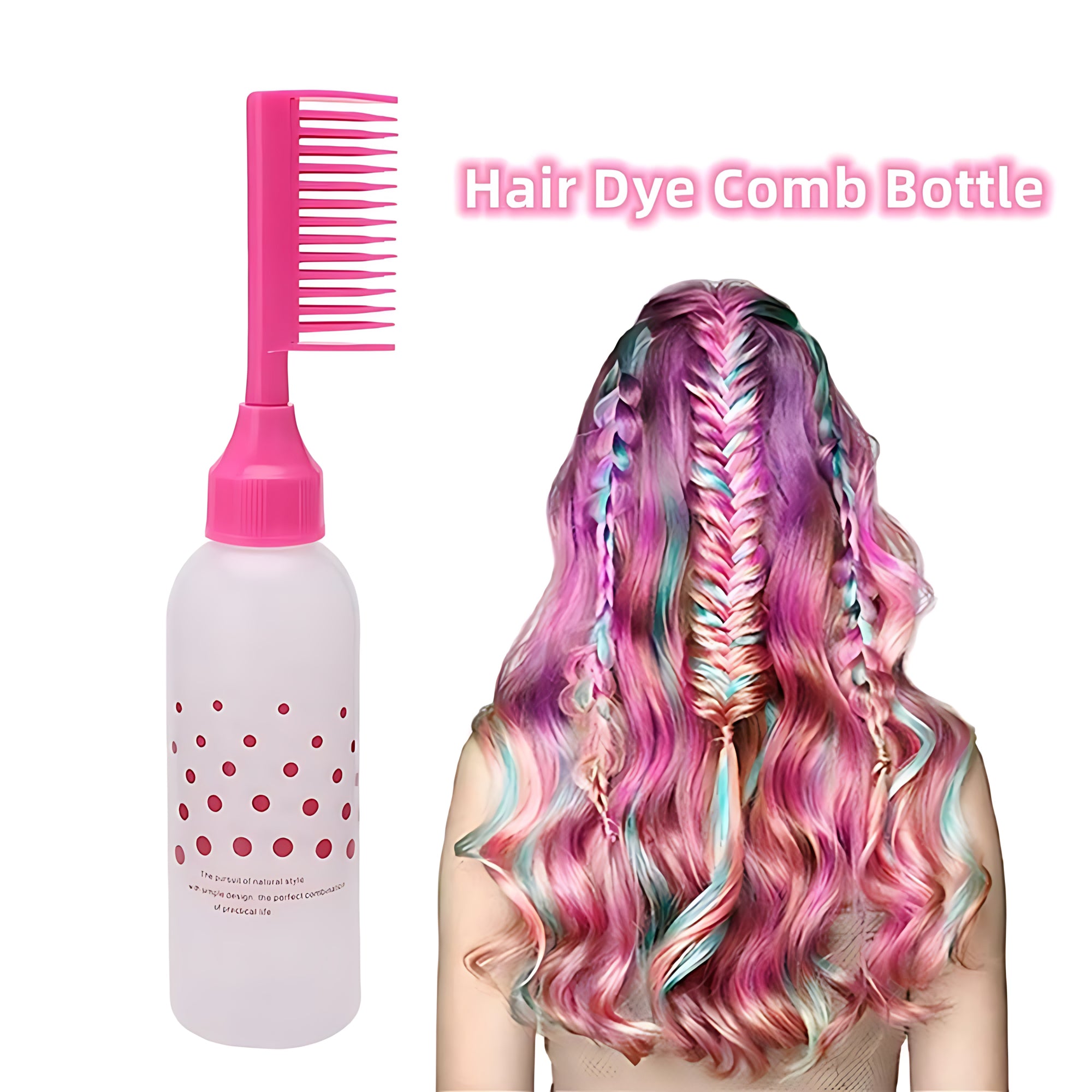 Hair Dye or Oil Applicator Bottle with Root Comb