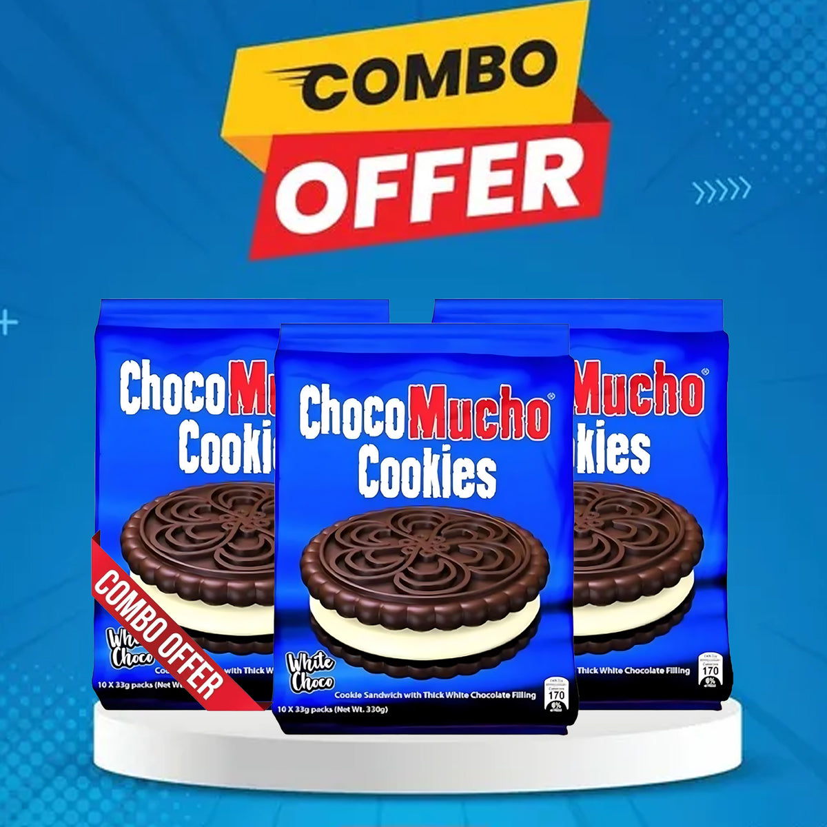 Choco Mucho Cookie Sandwich White Choco – 10 x 33g Buy 2 Get 1 Free
