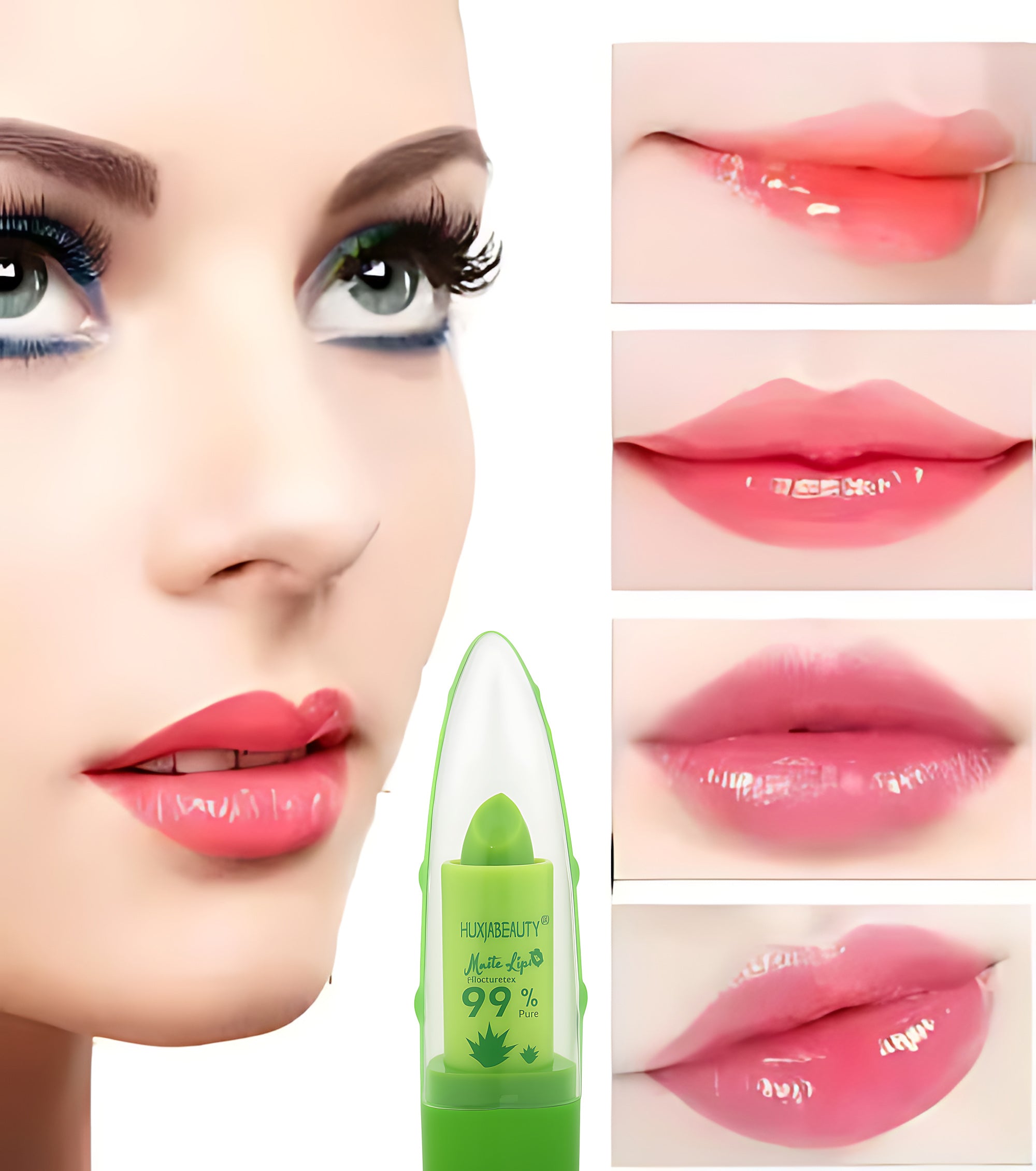 Huxiabeauty Matte Lip Velvet Lipstick – 99% Pure Aloe Vera Color-Changing Lipstick
