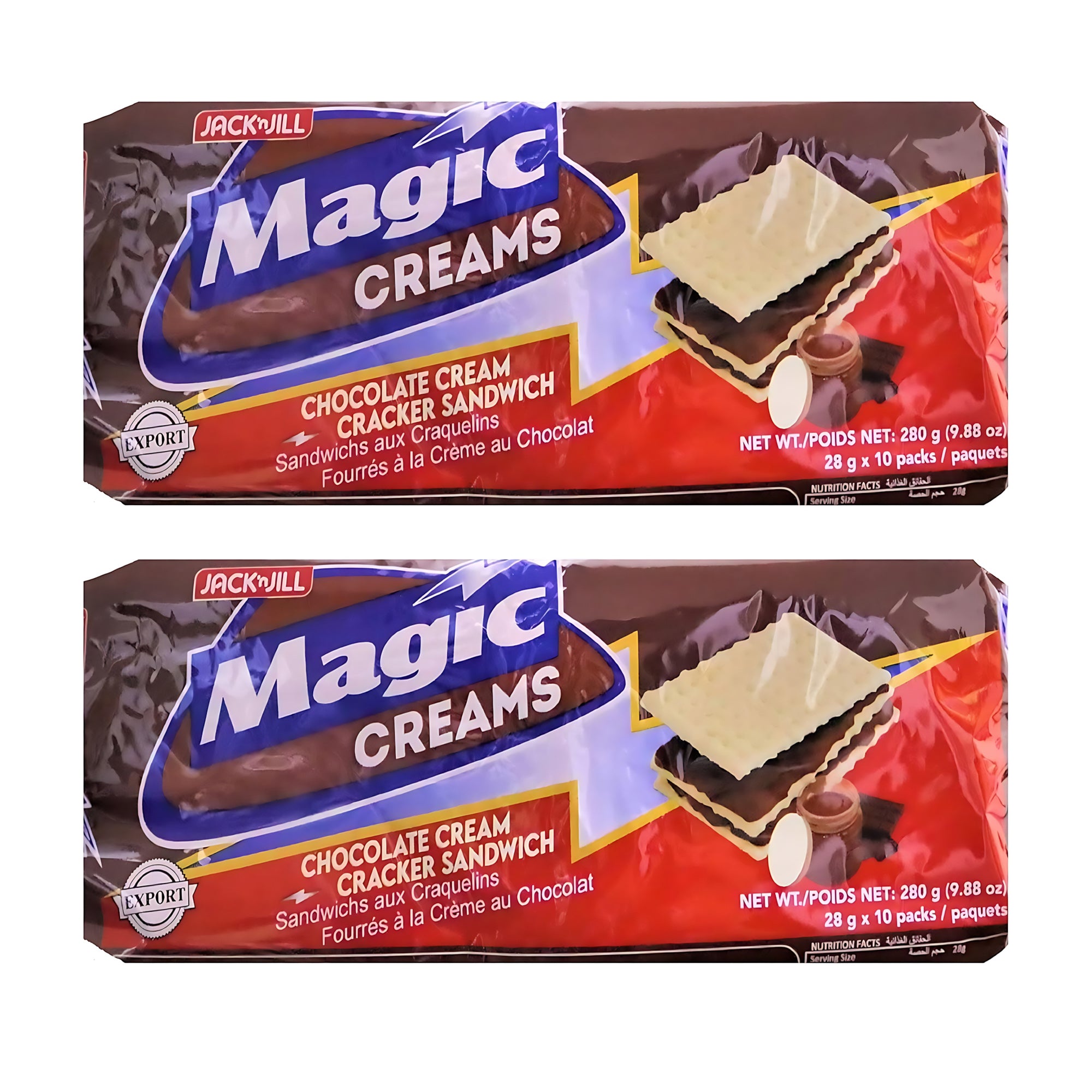 Jack 'n Jill Magic Creams Chocolate Cream Cracker Sandwich 280g (10 x 28g) –  Combo Pack