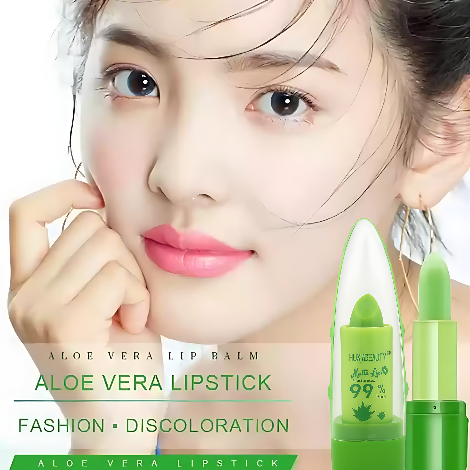 Huxiabeauty Matte Lip Velvet Lipstick – 99% Pure Aloe Vera Color-Changing Lipstick
