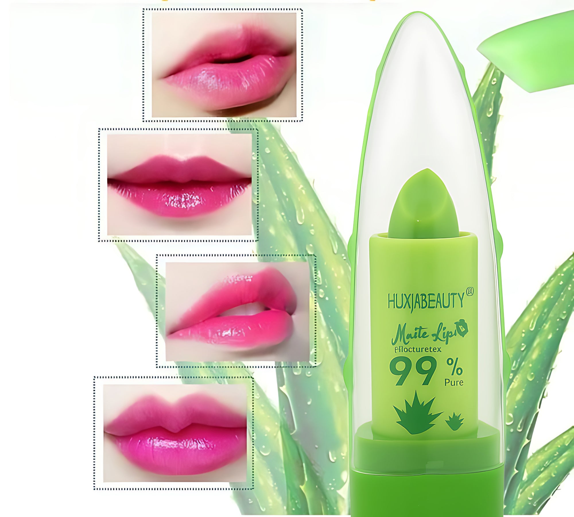 Huxiabeauty Matte Lip Velvet Lipstick – 99% Pure Aloe Vera Color-Changing Lipstick