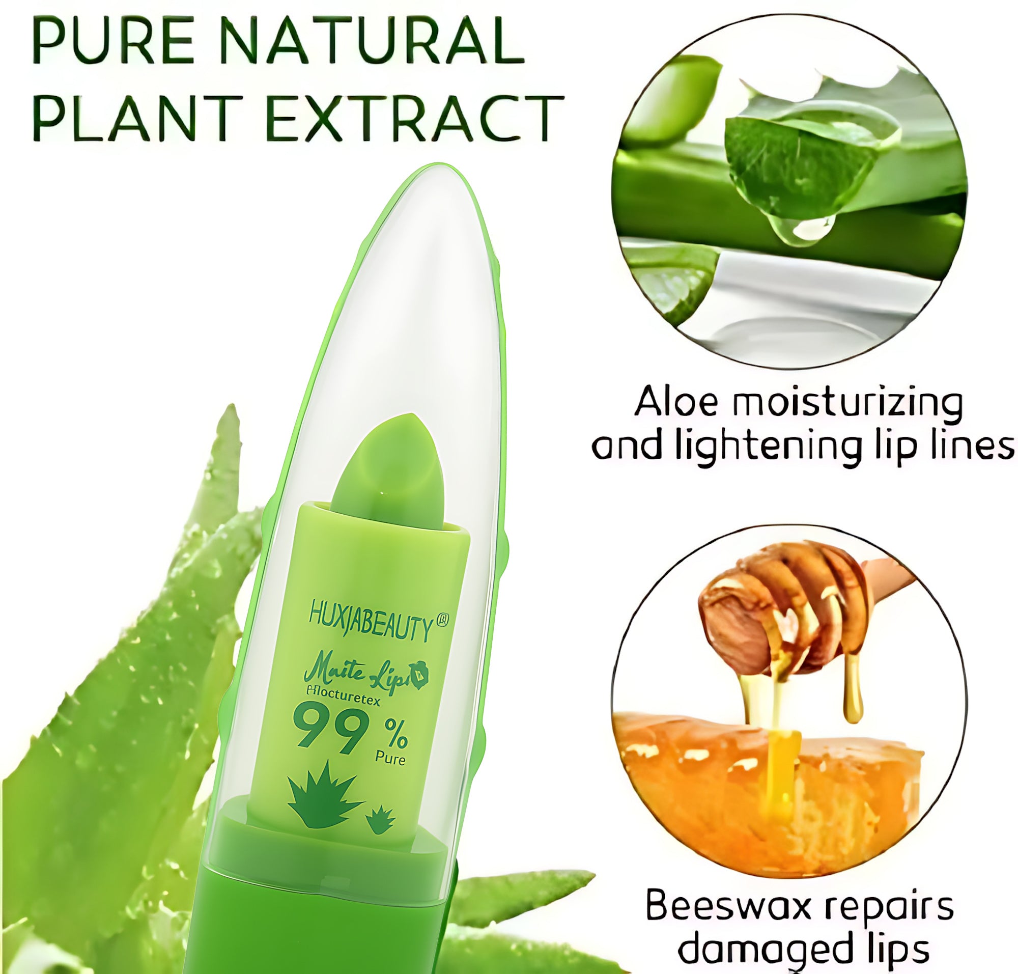 Huxiabeauty Matte Lip Velvet Lipstick – 99% Pure Aloe Vera Color-Changing Lipstick