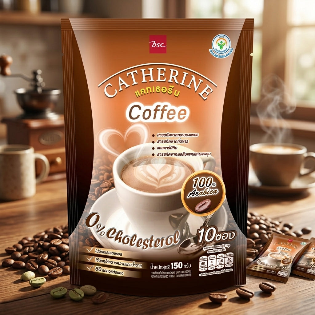 Catherine's Premium Coffee – 100% Arabica | 0% Cholesterol (10 Sachets × 15g)