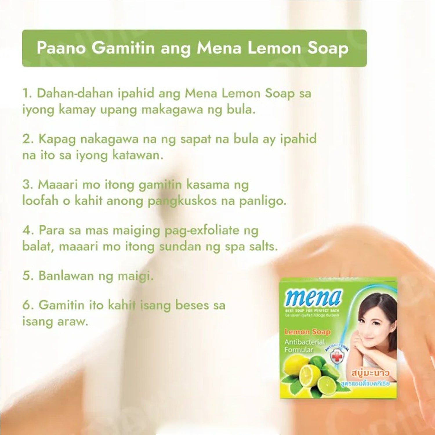 Mena Lemon Soap Antibacterial Formular – 150g