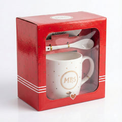Mrs Ceramic Coffee Mug Gift Set - With Free Gift Wrap