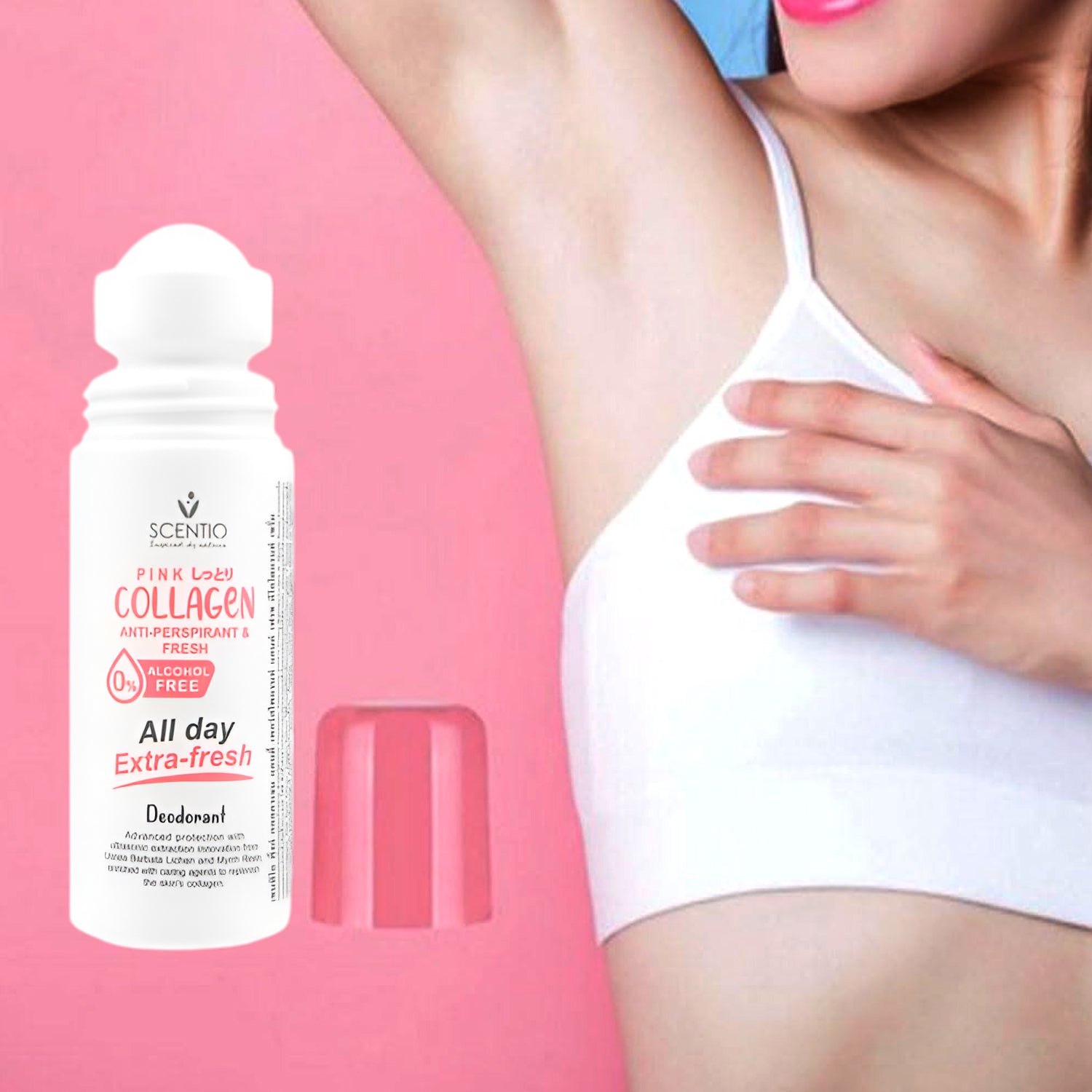 Scentio Pink Collagen Anti-Perspirant & Extra-Fresh Deodorant – 50ml