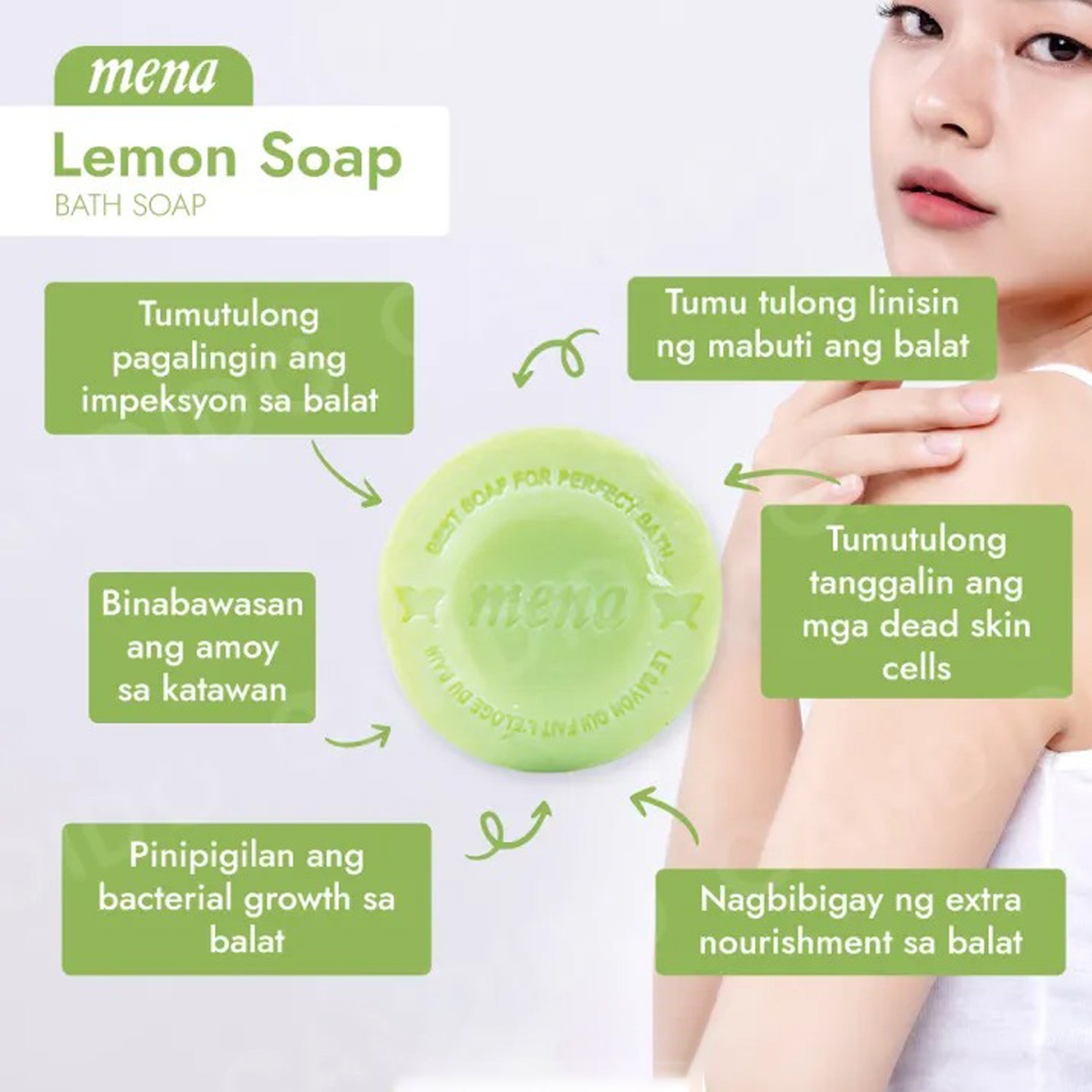 Mena Lemon Soap Antibacterial Formular – 150g