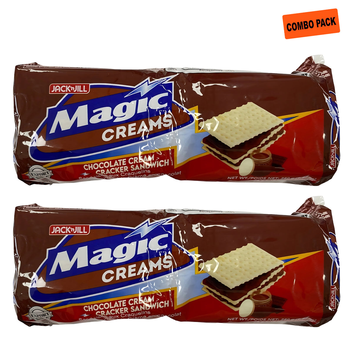 Jack 'n Jill Magic Creams Chocolate Cream Cracker Sandwich 280g (10 x 28g) –  Combo Pack