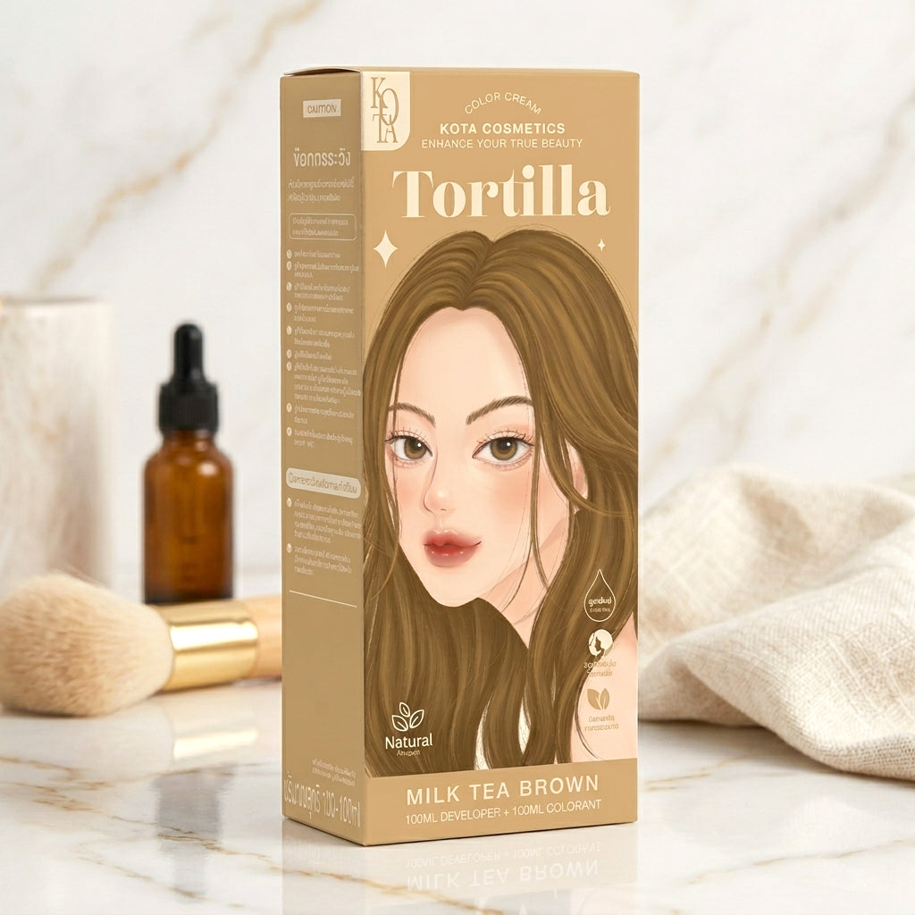 Kota Cosmetics Tortilla Hair Color Set – Milk Tea Brown (100ml+100ml)