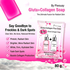 Phiw Suay Gluta + Collagen Plus Soap 2-in-1 – 80g