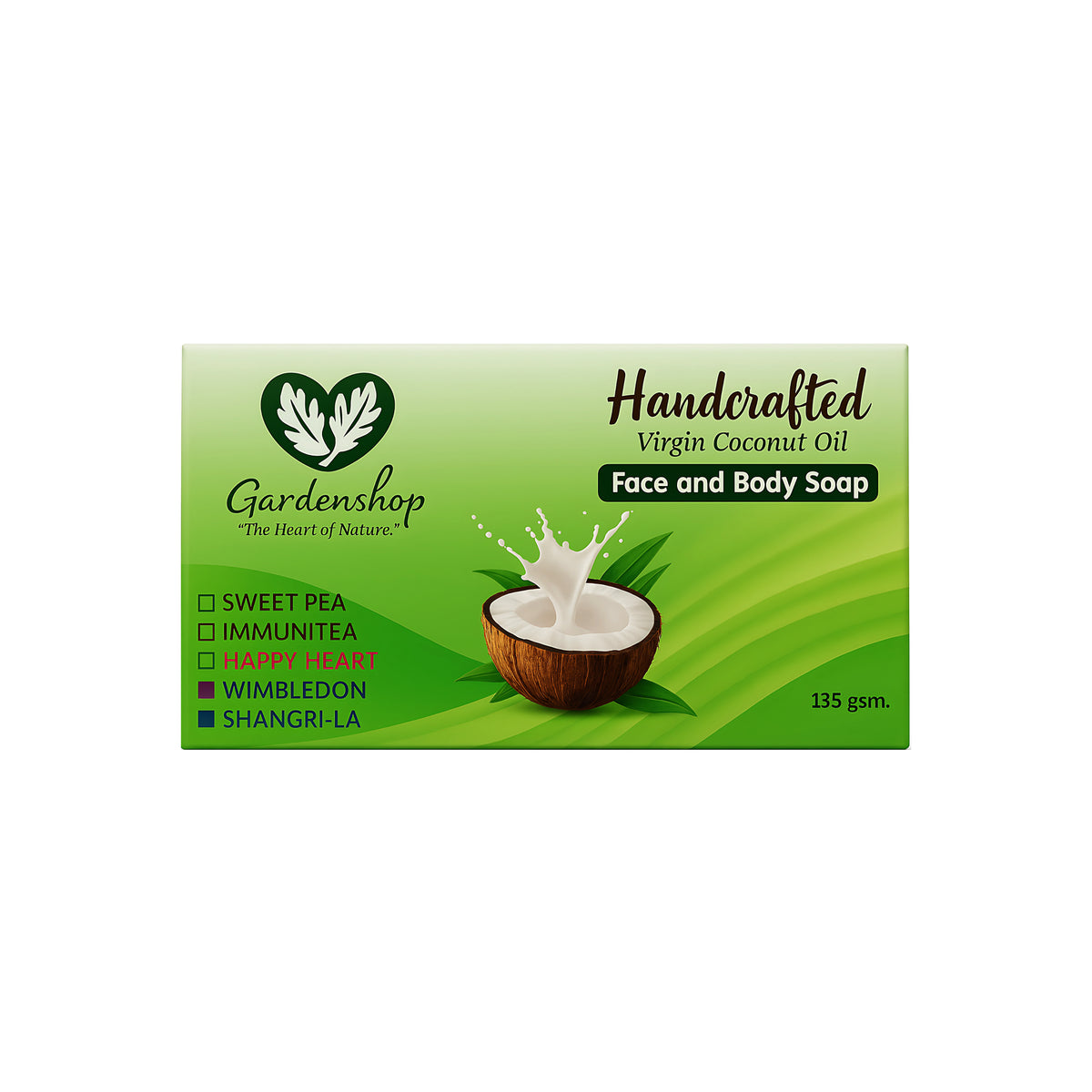 GardenShop Handcrafted Virgin Coconut Oil Face & Body Soap – 135g (Immunitea)