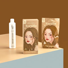 Kota Cosmetics Tortilla Hair Color Set – Milk Tea Brown (100ml+100ml)