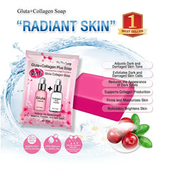 Phiw Suay Gluta + Collagen Plus Soap 2-in-1 – 80g