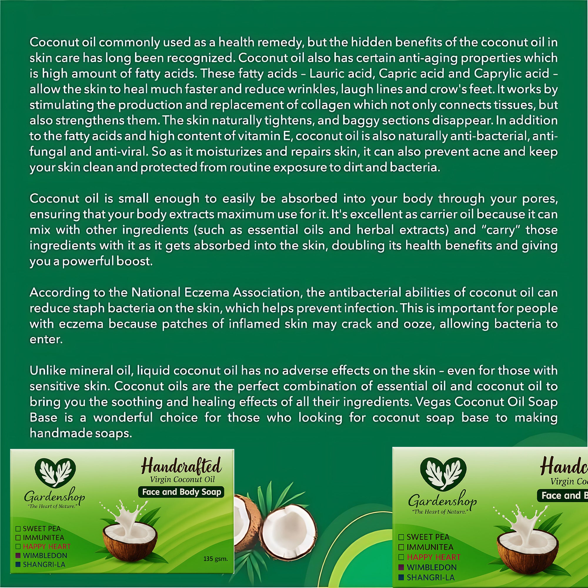 GardenShop Handcrafted Virgin Coconut Oil Face & Body Soap – 135g (Immunitea)