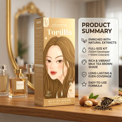 Kota Cosmetics Tortilla Hair Color Set – Milk Tea Brown (100ml+100ml)