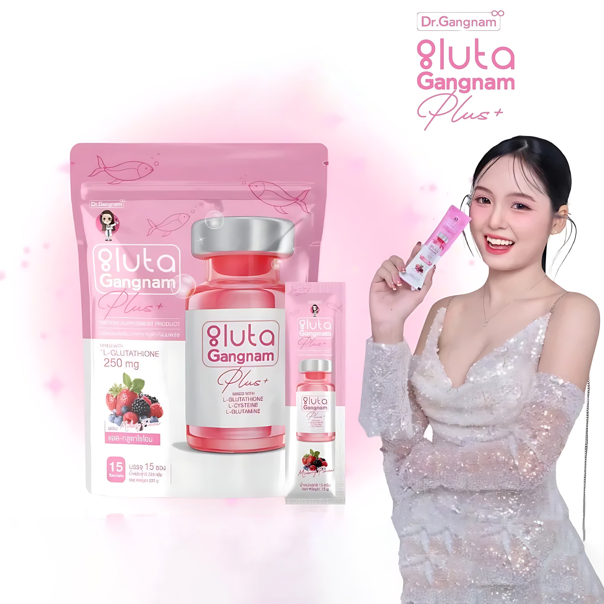 Dr.Gangnam Gluta Gangnam Plus+ – New Formula with Added Collagen – 15 Sachets (15g each)