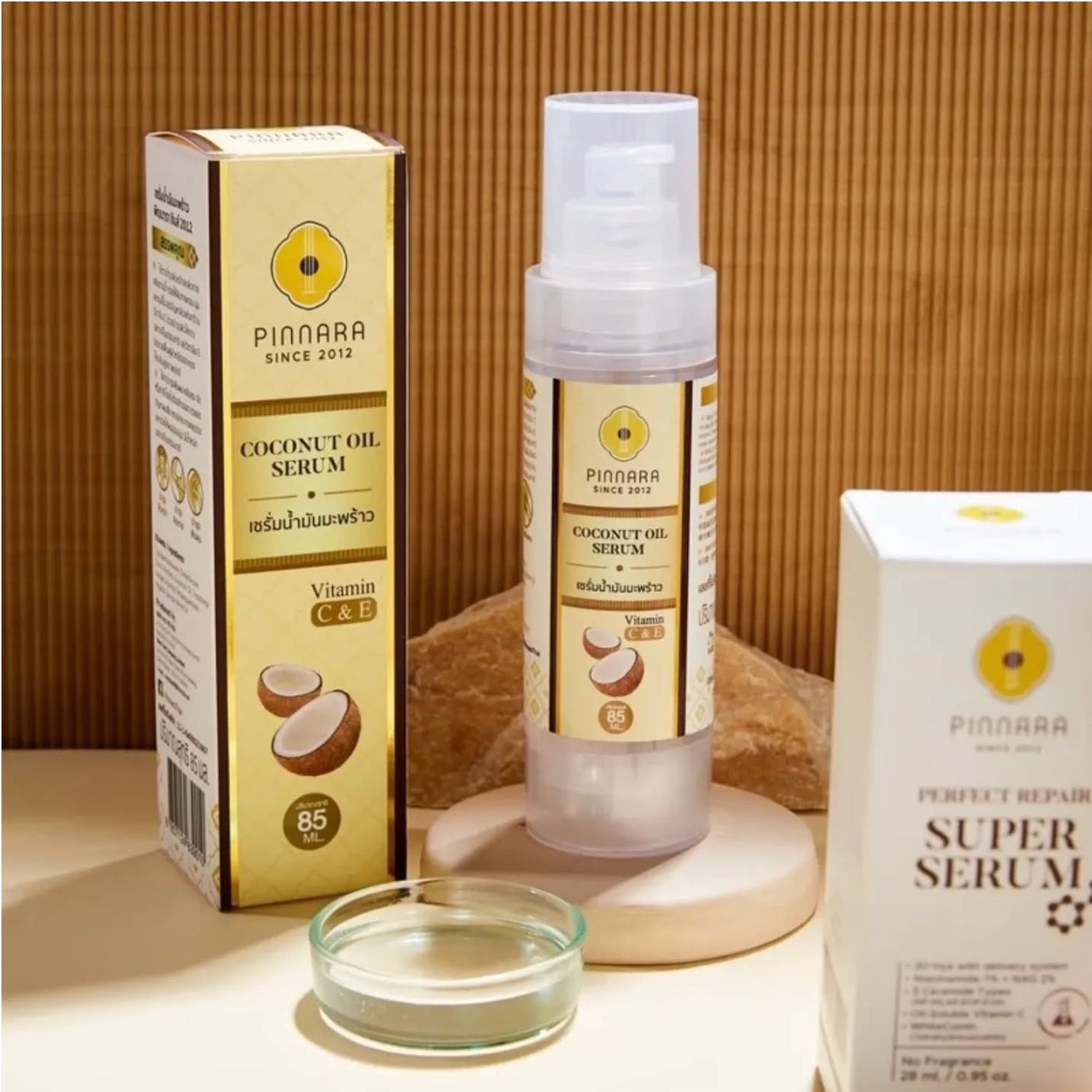 Pinnara Coconut Oil Serum with Vitamin C & E – 85ml