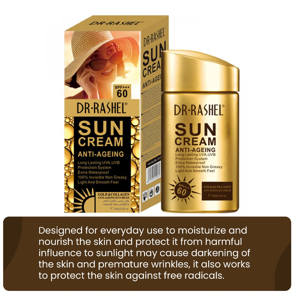 Dr. Rashel Sun Cream Anti-Aging SPF 60+++ with Gold & Collagen – 80gm