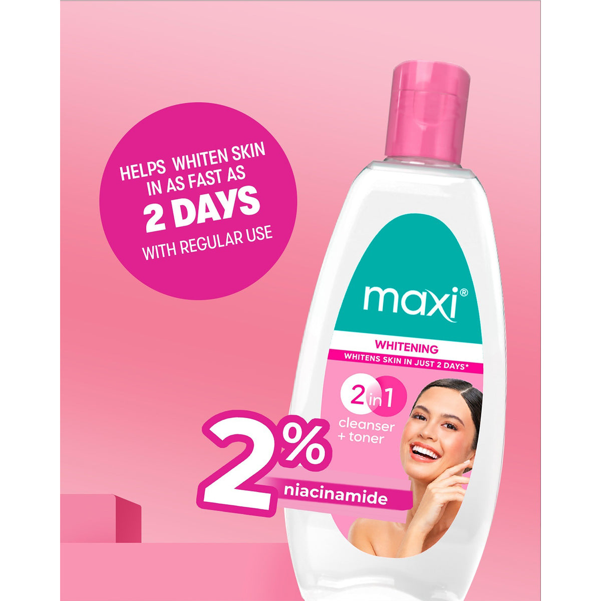 Maxi Whitening 2-in-1 Cleanser & Toner – 135ml
