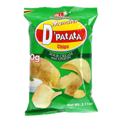 Muncher D'Patata Chips – Sour Cream & Onion Flavor (60g)