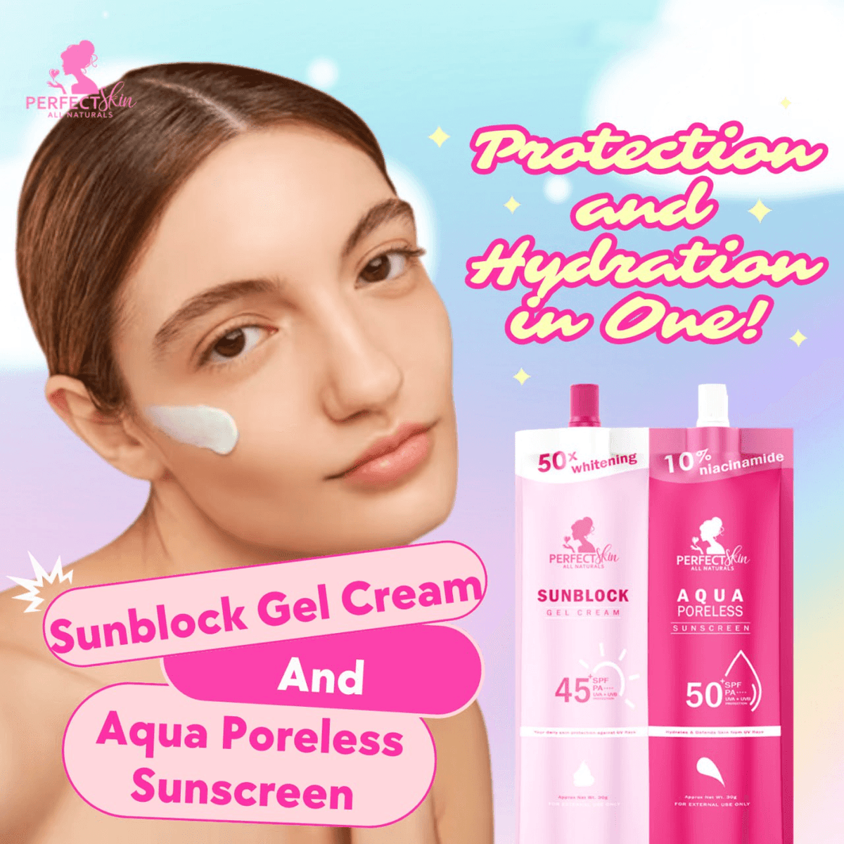 PerfectSkin Aqua Poreless & Sunblock Gel Cream Twin Pack - Pinoyhyper