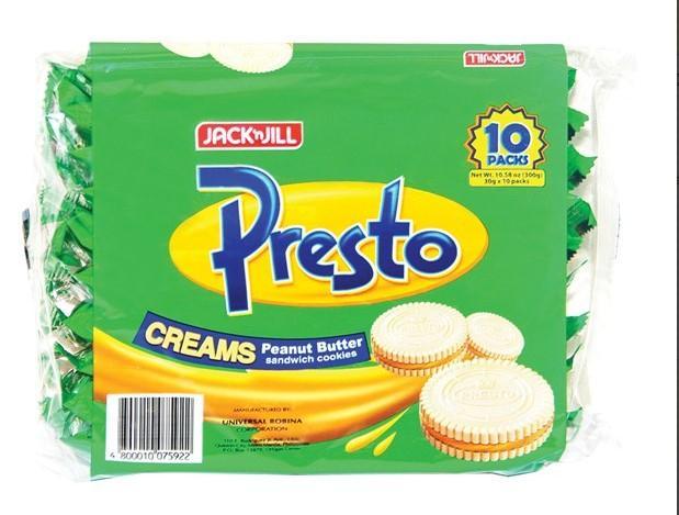 Presto Creams Peanut Butter 10x30gm - Pinoyhyper