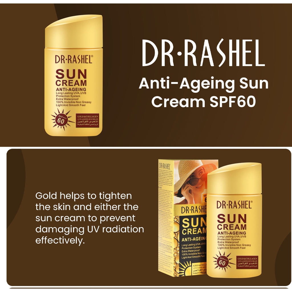 Dr. Rashel Sun Cream Anti-Aging SPF 60+++ with Gold & Collagen – 80gm
