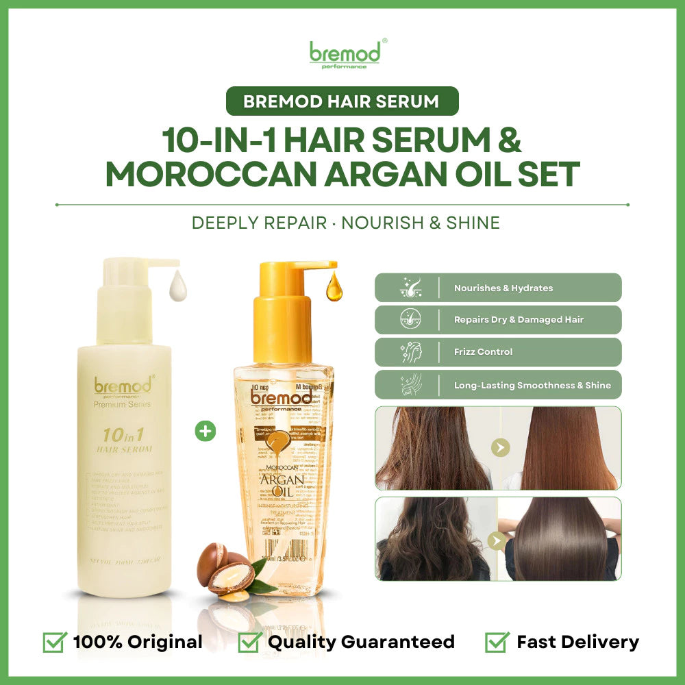 Bremod 10 In 1 Hair Serum Moroccan Argan Oil Combo